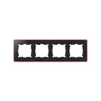 Simon 82 Рамка декоративная, 4 поста, Select, Neon, S82 Detail, графит-розовый | 8201640-261 | Simon