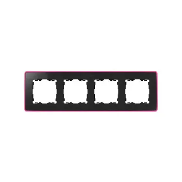 Simon 82 Рамка декоративная, 4 поста, Select, Neon, S82 Detail, графит-розовый | 8201640-261 | Simon