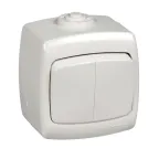                  РОНДО О/У Белый Выключатель 2-клавишный 6А, IP44 | VA56-225B-BI | Schneider Electric
               
