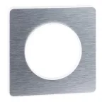 Odace Полированный алюминий/Белый Рамка 1-ая | S52P802J | Schneider Electric