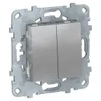                  Unica New Алюминий Выключатель 2-клавишный, сх. 5 | NU521130 | Schneider Electric
               
