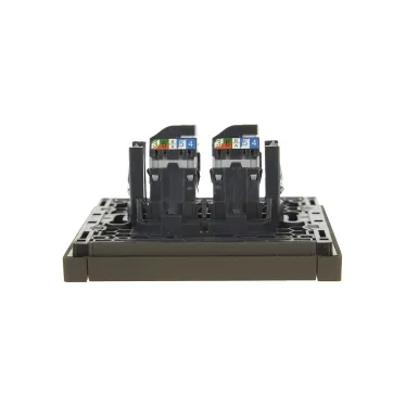 FORTE@PIANO Розетка компьютерная двойная RJ45 кат.5E FP333 серый IEK