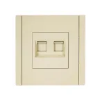 FORTE@PIANO Розетка двойная RJ11+RJ45 кат.5E FP435 ваниль IEK