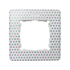                  Simon 82 Рамка декоративная, 1 пост, Original, S82 Detail, цветной горошек-белый | 8200610-210 | Simon
               