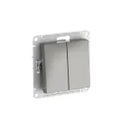 ATLASDESIGN 2-клавишный ВЫКЛЮЧАТЕЛЬ, сх.5, 10АХ, мех., быстрозажим. клем., СТАЛЬ