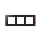 Simon 82 Рамка декоративная, 3 поста, Select, Neon, S82 Detail, графит-розовый | 8201630-261 | Simon