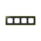 Simon 82 Рамка декоративная, 4 поста, Select, Neon, S82 Detail, графит-жёлтый | 8201640-262 | Simon