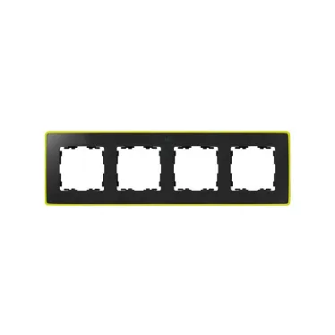 Simon 82 Рамка декоративная, 4 поста, Select, Neon, S82 Detail, графит-жёлтый | 8201640-262 | Simon