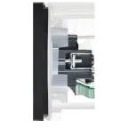 FORTE@PIANO Розетка 1-местная с заземлением с защитными шторками и крышкой безвинтовое крепление 16А IP44 FP119 черный IEK