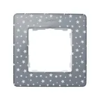                  Simon 82 Рамка декоративная, 1 пост, Original, S82 Detail, серый в белые звёзды-белый | 8200610-223 | Simon
               