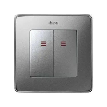 Simon 82 Клавиши (2 шт) для двухклавишного выключателя с подсветкой, S82 Detail алюминий | 82025-93 | Simon