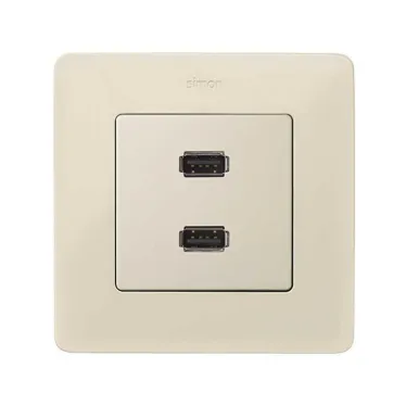 Simon 82 Накладка для коннектора 2*USB 2.0 типа А, "мама", S82, S82N, S82 Detail, слоновая кость | 8201090-031 | Simon