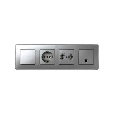 Simon 82 Рамка декоративная, 4 поста, Select, S82 Detail, алюминий-хром | 8201640-093 | Simon