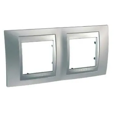 Unica TOP Хром матовый/Алюминий Рамка 2-ая | MGU66.004.038 | Schneider Electric