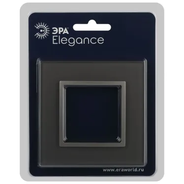 Рамка для розеток и выключателей Elegance 14-5101-16 на 1 пост, стекло, титан