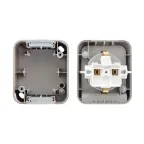 Розетка одноместная Mini OG IP54, с заземлением, о/у, серая