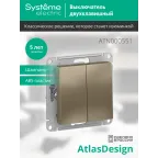Выключатель двухклавишный ATLASDESIGN схема 5 10АХ механизм шампань