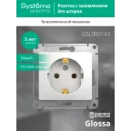 GLOSSA Розетка с заземлением в рамку белая