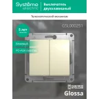 GLOSSA Выключатель двухклавишный в рамку бежевый схема 5