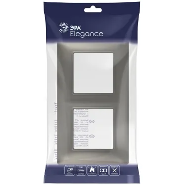 Рамка для розеток и выключателей Elegance 14-5002-16 на 2 поста, титан