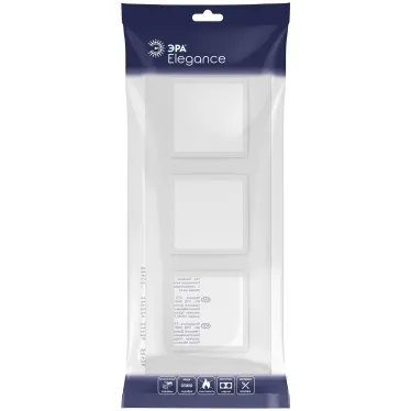 Рамка для розеток и выключателей Elegance 14-5013-01М Classic, на 3 поста, белый матовый