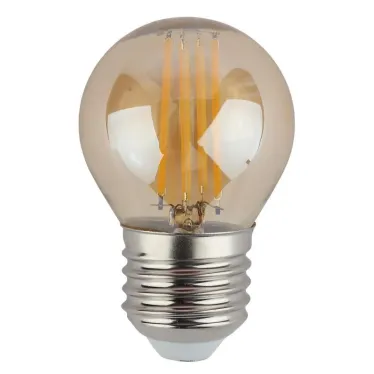 Лампа светодиодная F-LED P45-9W-827-E27 gold (филамент, шар золот, 9Вт, тепл, E27) | Б0047025 | ЭРА