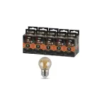 Лампа светодиодная F-LED P45-9W-827-E27 gold (филамент, шар золот, 9Вт, тепл, E27) | Б0047025 | ЭРА