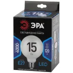 Лампа светодиодная F-LED G125-15w-840-E27 OPAL (филамент, шар опал, 15Вт, нетр, E27) | Б0047039 | ЭРА