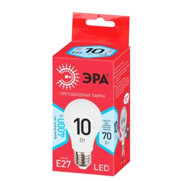 Лампа светодиодная LED 10Вт Е27 4000К smd A60-10w-840-E27_ECO | Б0028005 | ЭРА