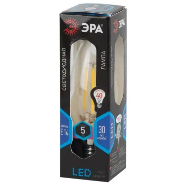 Лампа светодиодная F-LED B35-5W-840-E14 (филамент, свеча, 5Вт, нейтр, E14) | Б0043449 | ЭРА