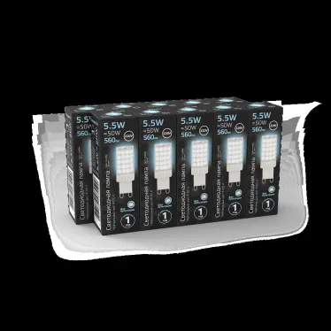 Лампа светодиодная G9 AC185-265V 5,5W 560lm 4100K керамика LED 1/10/200 | 107009206 | Gauss