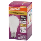Лампа светодиодная LED Antibacterial A 8,5W/827 230V FR E27 10X1 | 4058075560994 | OSRAM