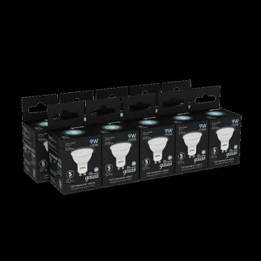 Лампа светодиодная MR16 9W 830lm 4100K GU10 LED 1/10/100 | 101506209 | Gauss