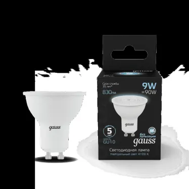 Лампа светодиодная MR16 9W 830lm 4100K GU10 LED 1/10/100 | 101506209 | Gauss