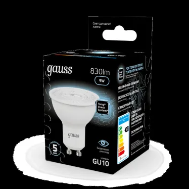 Лампа светодиодная MR16 9W 830lm 4100K GU10 LED 1/10/100 | 101506209 | Gauss