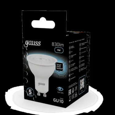 Лампа светодиодная MR16 9W 830lm 4100K GU10 LED 1/10/100 | 101506209 | Gauss