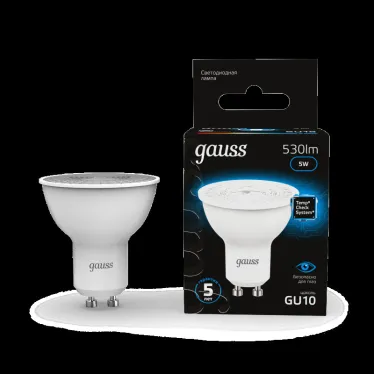 Лампа светодиодная MR16 5W 530lm 6500K GU10 LED 1/10/100 | 101506305 | Gauss
