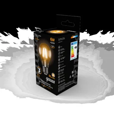 Лампа светодиодная LED 6Вт E27 220В 2700К A60 | 102802106 | Gauss
