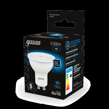 Лампа светодиодная MR16 5W 530lm 6500K GU10 LED 1/10/100 | 101506305 | Gauss