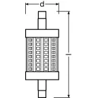 Лампа светодиодная PARATHOM LINE 78 CL 75 non-dim 8W/827 R7S | 4058075812178 | Osram