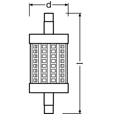 Лампа светодиодная PARATHOM LINE 78 CL 75 non-dim 8W/827 R7S | 4058075812178 | Osram