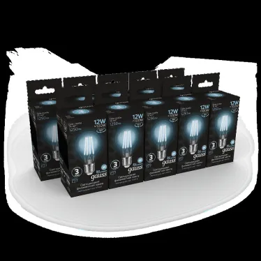Лампа светодиодная Filament А60 12W 1250lm 4100К Е27 LED 1/10/40 | 102902212 | Gauss