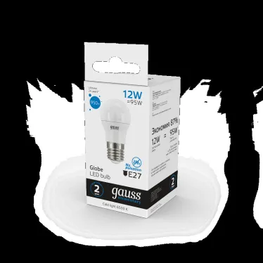 Лампа светодиодная Elementary Шар 12W 950lm 6500K Е27 LED 1/10/100 | 53232 | Gauss