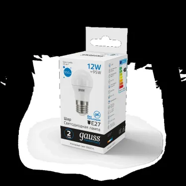 Лампа светодиодная Elementary Шар 12W 950lm 6500K Е27 LED 1/10/100 | 53232 | Gauss