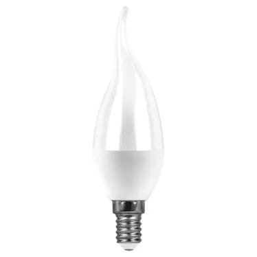 Лампа светодиодная LB-97 (7W) 230V E14 2700K свеча на ветру | 25760 | FERON