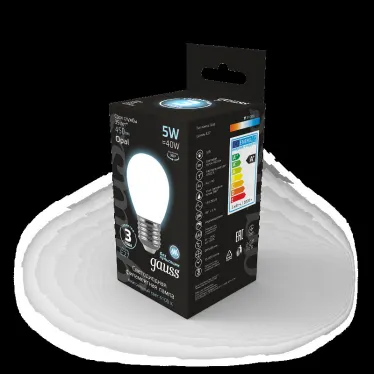 Лампа светодиодная Black LED Filament Шар OPAL E27 5W 450lm 4100K | 105202205 | Gauss
