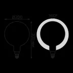Лампа светодиодная Filament G200 14W 1170lm 4100К Е27 milky диммируемая LED 1/4 | 153202214-D | Gauss