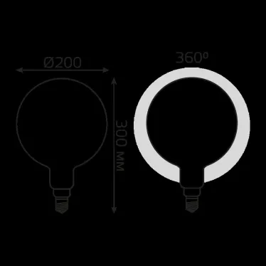 Лампа светодиодная Filament G200 14W 1170lm 4100К Е27 milky диммируемая LED 1/4 | 153202214-D | Gauss
