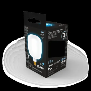 Лампа светодиодная Filament V140 9W 890lm 4100К Е27 milky LED 1/6 | 1015802209 | Gauss