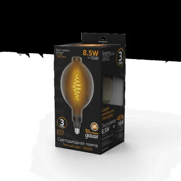 Лампа светодиодная LED Filament BT180 E27 8.5W Gray 165lm 1800K 1/2 | 152802005 | Gauss